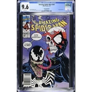 Amazing Spider-Man #347 CGC 9.6 WP NEWSSTAND Classic Venom TONGUE! 864014
